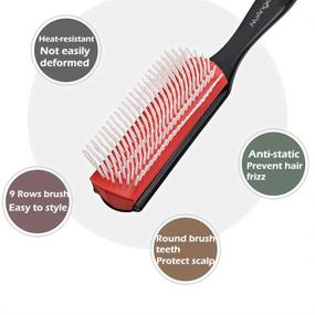 img 2 attached to 👩 NuAngela 9 Rows Hair Brush: Effortless Styling and Detangling for Curly Hair