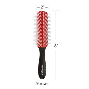 img 1 attached to 👩 NuAngela 9 Rows Hair Brush: Effortless Styling and Detangling for Curly Hair