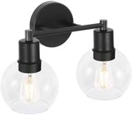 modern industrial vanity light fixture with globe glass - black wall sconce for hallway, kitchen, bedroom логотип