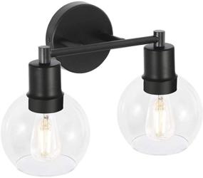 img 4 attached to Modern Industrial Vanity Light Fixture with Globe Glass - Black Wall Sconce for Hallway, Kitchen, Bedroom