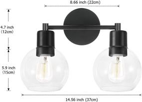 img 1 attached to Modern Industrial Vanity Light Fixture with Globe Glass - Black Wall Sconce for Hallway, Kitchen, Bedroom