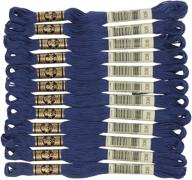 💙 dmc 6-strand embroidery cotton floss in navy blue (pack of 12): high-quality thread for stunning needlework projects logo