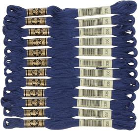 img 4 attached to 💙 DMC 6-Strand Embroidery Cotton Floss in Navy Blue (Pack of 12): High-Quality Thread for Stunning Needlework Projects