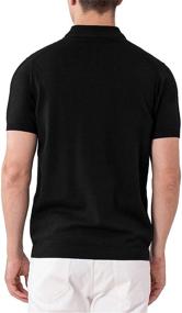 img 2 attached to 👕 ALTAIREGA Men's Short Sleeve Stand Up Collar Henley Knit Polo: Stylish and Comfortable