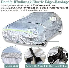 img 1 attached to 🚗 AOYMEI Waterproof Full Car Cover - All Weather, Sunproof, Rainproof, Windproof, Scratch Resistant - Sedan Size, Fits Length 155’’-165’’ - Reflective Strips, Cotton Inside