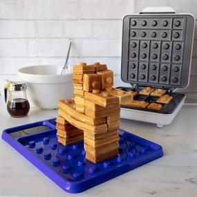 img 3 attached to 🧇 Revolutionize Breakfast with Building Brick Electric Waffle Maker - Fun & Quick Cook, Buildable Waffles in Minutes - 2 Construction Eating Plates - Seen on Kickstarter - Stack & Build on Serving Dishes