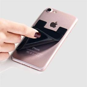 img 3 attached to 📱 Convenient Stick-on Card Holder for iPhone and Samsung - TOPWOOZU BGP Sleeve Wallet