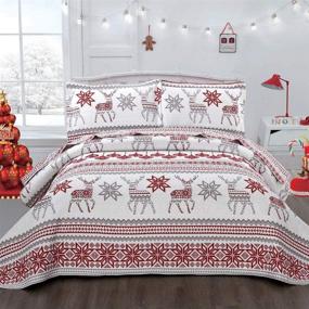 img 3 attached to Christmas Breathable Bedspread Lightweight Coverlet