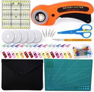 🧵 96 piece rotary cutter kit: 45mm tool with 5 extra blades, cutting mat, patchwork ruler, carving knife, storage bag, sewing clips - full sewing & quilting set logo