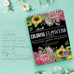 img 3 attached to Colorful Flowers Volume 2: Wildflowers, Gardens, and Bouquets Adult Coloring Book - 50 Original Designs, Thick Paper, Spiral Binding, Made in the USA, Lay Flat Hardcover with Blotter Pages