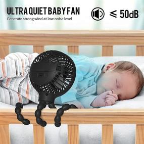 img 1 attached to 🌬️ AGWIM Mini Stroller Fan for Baby - Portable Handheld Fan with 2600mAh Battery - Personal Desk Fan with 3 Speeds - Flexible Tripod Carseat Fan with Colorful LED Lights & Aromatherapy Function (Black)