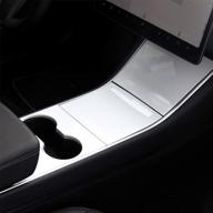 🚀 enhance your tesla model 3 with the aspeike center console panel - premium plastic cover wrap in pearl white logo
