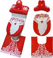 suntrade christmas 3d toilet seat cover set 🎄 - festive holiday bathroom decor, pack of 3 (a) logo