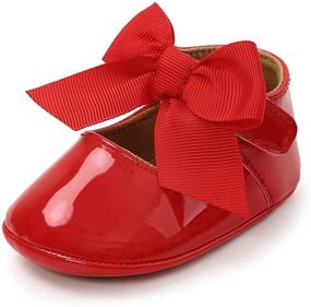 img 4 attached to 👧 Flats Shoes for Toddler Girls - Bowknot Anti-Slip Princess Walkers