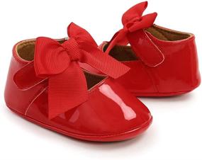 img 2 attached to 👧 Flats Shoes for Toddler Girls - Bowknot Anti-Slip Princess Walkers