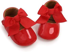 img 3 attached to 👧 Flats Shoes for Toddler Girls - Bowknot Anti-Slip Princess Walkers