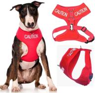 🐾 dexil limited caution (do not approach) dog harness: red color coded non-pull front and back d ring padded & waterproof vest – prevent accidents, alert others! logo