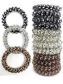 img 4 attached to 🐆 12pcs Leopard Hair Ties - BPA-Free Spiral Hair Ties for Thick Hair, Strong Non-Slip Grip, Comfortable Coil Hair Ties, Hair Bands, Ponytail Holders