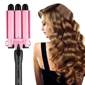 img 4 attached to 🌊 Portable 25mm Hair Waver Curling Iron with Adjustable Temperature for Deep Waves - Pink, Suitable for All Hair Styles