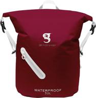 🎒 waterproof lightweight backpack in maroon/white by geckobrands logo