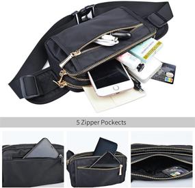 img 3 attached to 👜 Fashionable Plus Size Waist Pack Belt Bag for Women and Men - Adjustable Belt with 5 Pockets, Cute Bum Bag Hip Bags for Travel, Disney, Running, Hiking, Cycling, Concert - Fanny Pack for Girls, Boys