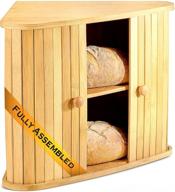 🍞 klee wooden bread box: stylish bamboo bread holder for corner storage, fully assembled логотип