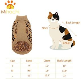 img 3 attached to 🐆 Mihachi Winter Leopard Warm Cat Sweater: Fashionable Knit Vest for Cats, Puppies, and Small Animals in Brown