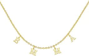 img 4 attached to 🌟 Personalized 14K Gold Plated YSAHan Uppercase Letter Name Necklace - Stylish Initial Alphabet Pendant Jewelry for Women Choker