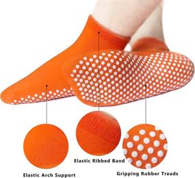 img 2 attached to 🧦 12 Pairs Multicolored Slipper Socks for Women - Non Slip Skid Gripper Trampoline Socks for Adults at Home, Hospital, or Yoga