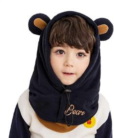 img 4 attached to 🧣 TRIWONDER Kids Balaclava Fleece Face Mask, Neck Warmer, and Animal Hood Hat - Winter Ski Mask for Boys and Girls with Nose Cover