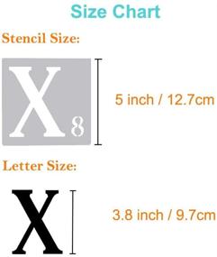 img 3 attached to 🌟 5 Inch Stencil Letters for Painting on Wood - Alphabet Number Templates | Reusable & Flexible for Canvas, Paper, Fabric, Floor, Wall, and Tile