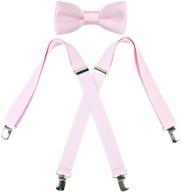 🎀 adorable kat cheung bahar kids bow tie and suspenders set – 2pcs, adjustable with 4 clips logo