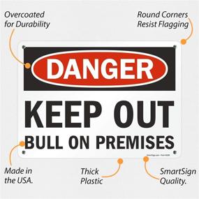 img 3 attached to SmartSign Plastic Sign Legend Danger Occupational Health & Safety Products