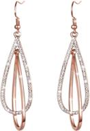 💎 stunning love&clover crystal drop dangle earrings: perfect rose gold gift for women & girls logo