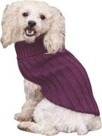 stay warm in style: fashion pet outdoor dog classic turtleneck sweater, large, plum логотип