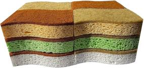 img 4 attached to 🌿 Eco-Friendly Kitchen Sponges: 12-Pack of 6 Types Natural Plant-Based Scrub Sponges with Palm Fiber, Non-Scratch & Compostable, Durable, Odorless Kitchen Scrubbers