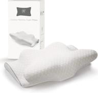 na cervical contour pillow: advanced memory foam for neck and shoulder pain relief - ideal for back, side, and stomach sleepers - includes washable pillowcase - white logo