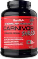 🥩 musclemeds carnivor shred гидролизованный изолят белка говяжьего мяса для жиросжигания, нулевой лактозы, нулевого сахара, нулевого жира, шоколадный вкус, 4,56 фунта. логотип