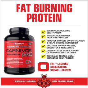 img 2 attached to 🥩 MuscleMeds Carnivor Shred Hydrolyzed Beef Protein Isolate for Fat Burning, Zero Lactose, Zero Sugar, Zero Fat, Chocolate Flavor, 4.56 Pound