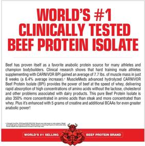 img 1 attached to 🥩 MuscleMeds Carnivor Shred Hydrolyzed Beef Protein Isolate for Fat Burning, Zero Lactose, Zero Sugar, Zero Fat, Chocolate Flavor, 4.56 Pound