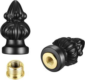 img 4 attached to 🔲 2-Pack Canomo Lamp Finial Cap Knobs - Lamp Shade Decoration, Black Finish, 1-3/8 Inches