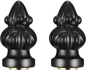 img 3 attached to 🔲 2-Pack Canomo Lamp Finial Cap Knobs - Lamp Shade Decoration, Black Finish, 1-3/8 Inches