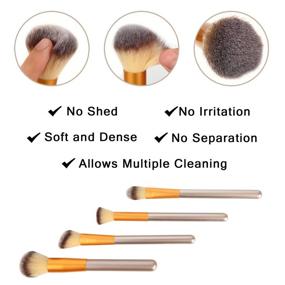 img 1 attached to Premium 18Pcs Makeup Brush Set with Case - Synthetic 💄 Bristles, Wood Handle, Ideal for Foundation, Powder, Concealers, Eye Shadows & More