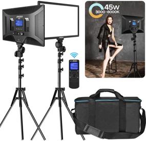 img 4 attached to IVISII LED Video Light Kit - 2-Pack Photography Lights with Stand | Dimmable Bi-Color Panel Light for YouTube Video Shootings & Studio Photography (3000K-8000K)