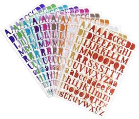 img 2 attached to 🎨 Vibrant 10-Sheet Self-Adhesive PU Shiny Alphabet Sticker Set: Perfect for Arts, Crafts, Greeting Cards, Scrapbooks & Home Decoration