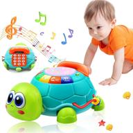 🐢 music turtle baby toys for 6-12 months old, educational early learning toys for 1 2 3 year old boys girls with lights, animal sounds, number letter telephone - ideal birthday gifts for 3-18 months logo