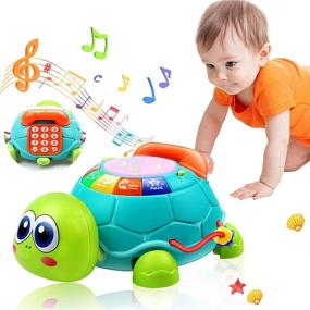 img 4 attached to 🐢 Music Turtle Baby Toys for 6-12 Months Old, Educational Early Learning Toys for 1 2 3 Year Old Boys Girls with Lights, Animal Sounds, Number Letter Telephone - Ideal Birthday Gifts for 3-18 Months