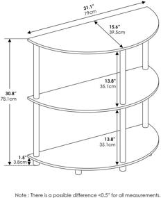 img 2 attached to 🔲 FURINNO Frans Half Round Console Table- Black Oak Finish with Stainless Steel Tubes- Enhancing SEO.