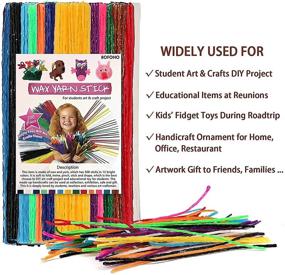 img 1 attached to 🎨 Large Bulk Pack of 800 Art Crafts Wax Yarn Sticks: Monkey String, Non-Toxic Bendable Sticky Material. Ideal Handicraft Gift, DIY Project Entertainment for Teen Students.