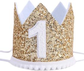 img 4 attached to 👑 WAWOO Glitter Crown 1st Birthday Event & Party Supplies for Children's Parties